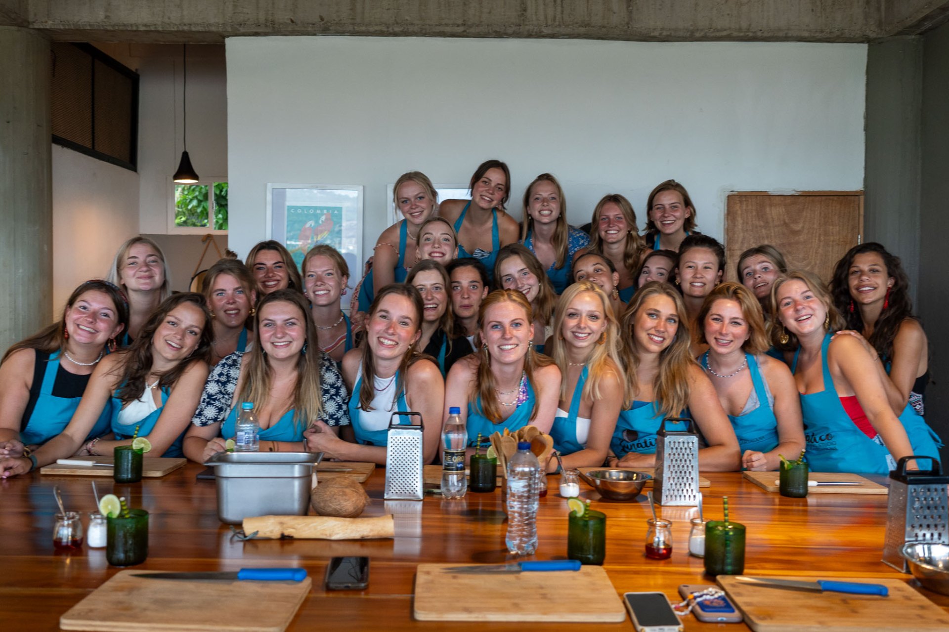 Private celebration group at a Lunático cooking experience